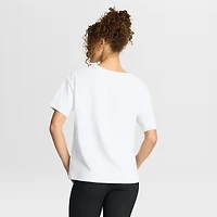 T-shirt boxy blanc flammé Fanatics pour femme des Las Vegas Raiders Redzone