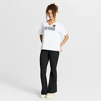 T-shirt boxy blanc flammé Fanatics pour femme des Las Vegas Raiders Redzone