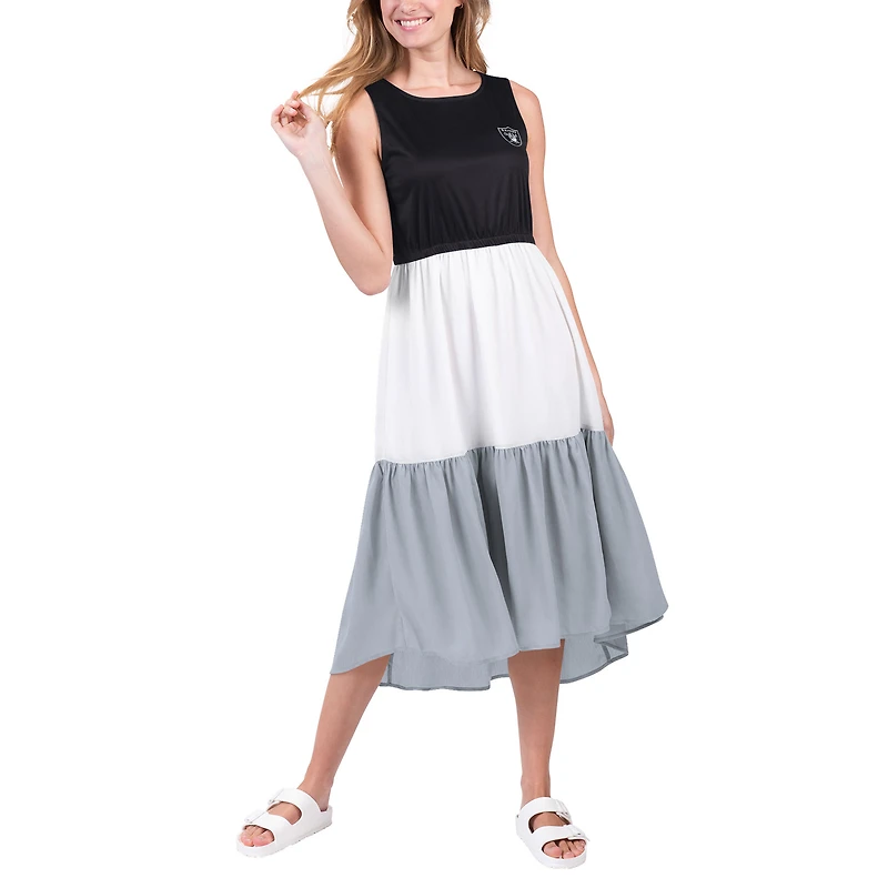 Robe pour femme G-III 4Her by Carl Banks noir/gris Las Vegas Raiders 12th Inning Colorblock