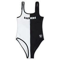 Women's G-III 4Her by Carl Banks Black/White Las Vegas Raiders Last Stand One-Piece Swimsuit