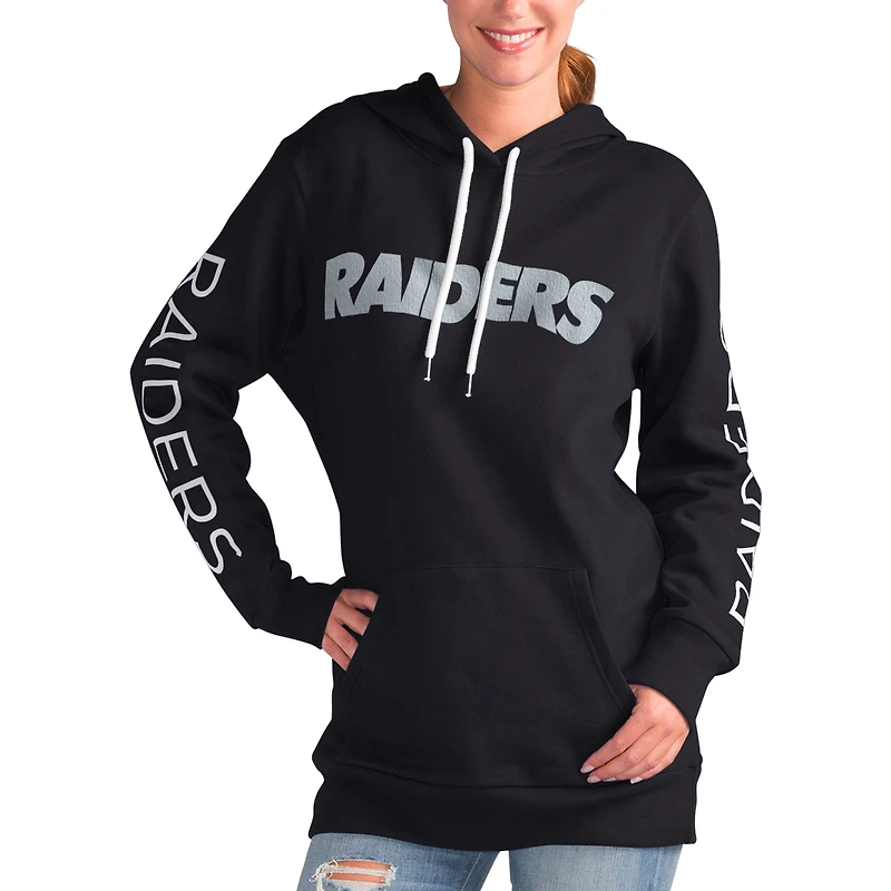 Sweat à capuche G-III 4Her pour femme par Carl Banks, noir, Las Vegas Raiders Extra Inning