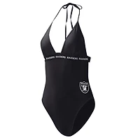 Women's G-III 4Her by Carl Banks Black Las Vegas Raiders Full Count - One-Piece Swimsuit