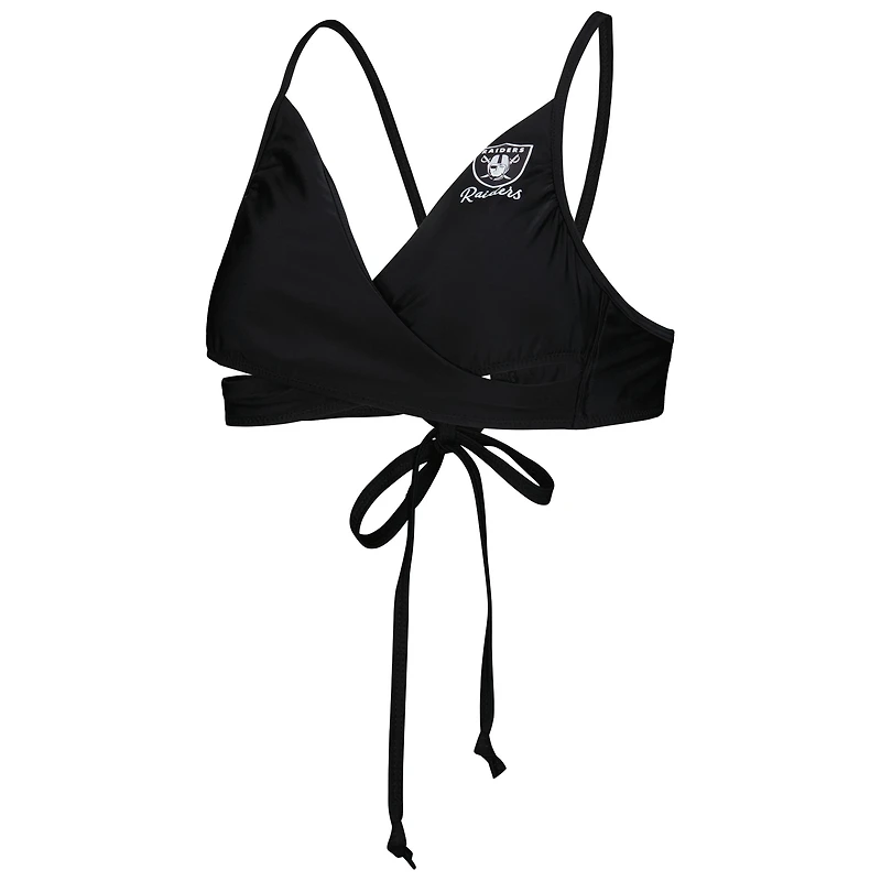 Women's G-III 4Her by Carl Banks Black Las Vegas Raiders Hall of Fame Bikini Top