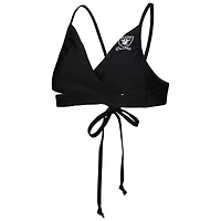 Women's G-III 4Her by Carl Banks Black Las Vegas Raiders Hall of Fame Bikini Top