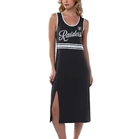 Robe longue noire G-III 4Her par Carl Banks pour femmes des Las Vegas Raiders Main Field