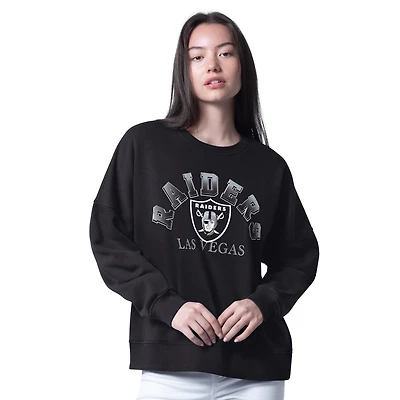 Sweat-shirt surdimensionné noir G-III 4Her pour femme de Carl Banks, motif Las Vegas Raiders