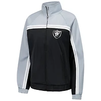 Veste de survêtement d'après-match entièrement zippée G-III 4Her par Carl Banks pour femme, noire, des Las Vegas Raiders
