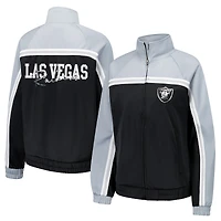 Veste de survêtement d'après-match entièrement zippée G-III 4Her par Carl Banks pour femme, noire, des Las Vegas Raiders