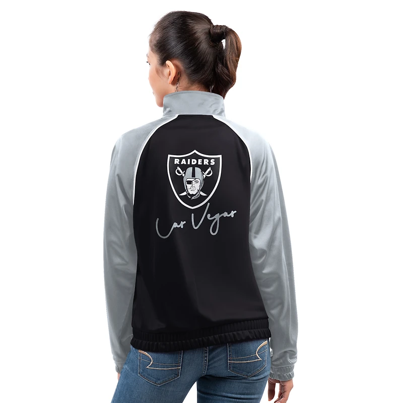 Women's G-III 4Her by Carl Banks Black Las Vegas Raiders Replay Full-Zip Track Jacket
