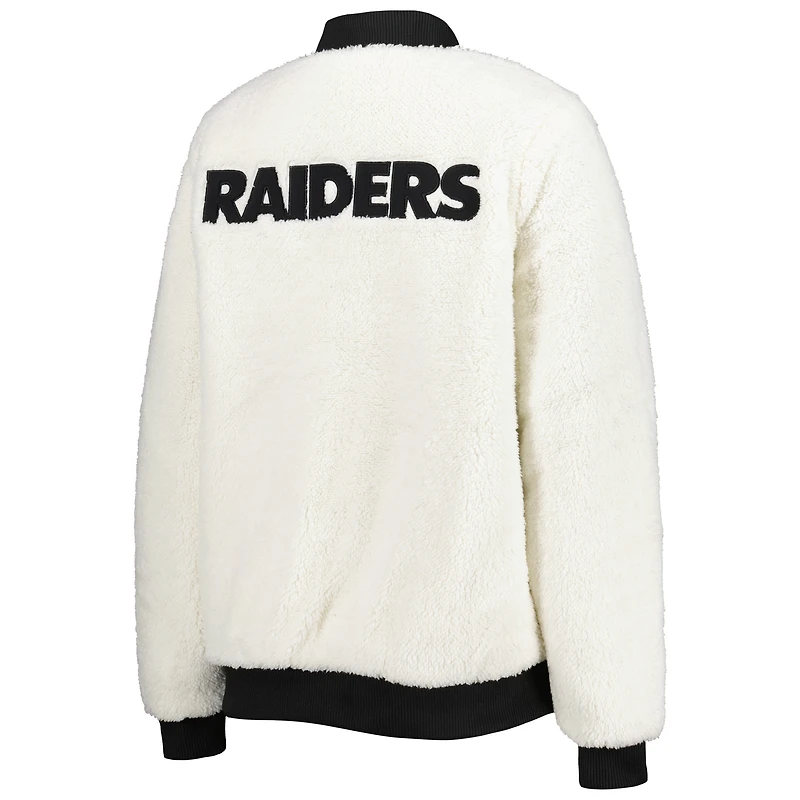 Veste réversible pour femme G-III 4Her by Carl Banks Oatmeal/Black Las Vegas Raiders Switchback Full-Zip