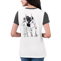 Women's G-III 4Her by Carl Banks White/Black Las Vegas Raiders Fashion Illustration T-Shirt