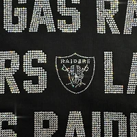Women's Gameday Couture Black Las Vegas Raiders Relaxed Drop Shoulder Hype Era Rhinestone Text Sweatshirt
