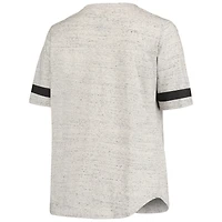 T-shirt gris chiné Las Vegas Raiders taille plus à col en V lacets pour femme
