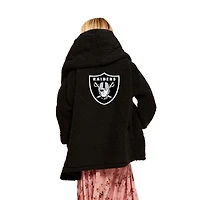 Robe longue surdimensionnée à capuche pour femme Jill Martin noire des Las Vegas Raiders