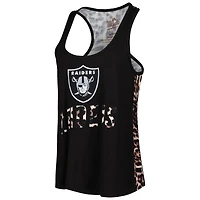 Débardeur dos nageur léopard Majestic Threads noir Las Vegas Raiders pour femme