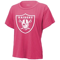 T-shirt pour femme Majestic Threads Maxx Crosby Pink avec nom et numéro des Las Vegas Raiders