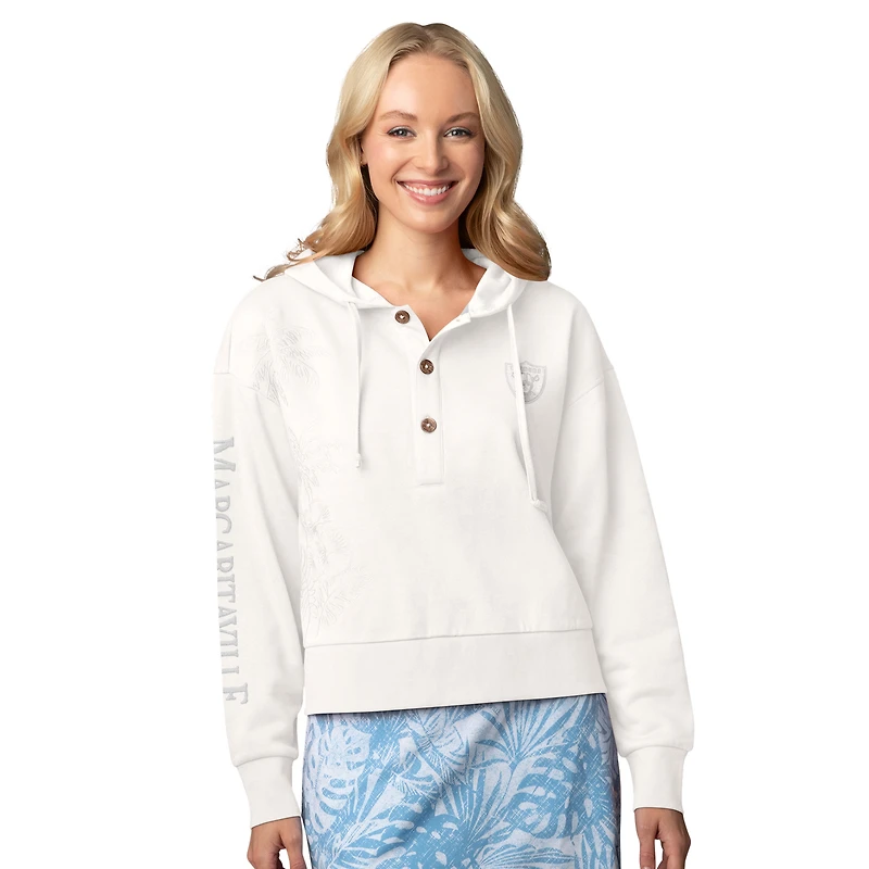 Sweat à capuche uni Margaritaville Cream Las Vegas Raiders Island Dream pour femme