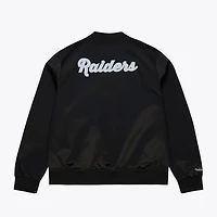 Veste en satin noire à boutons-pression pour femme Mitchell & Ness des Las Vegas Raiders