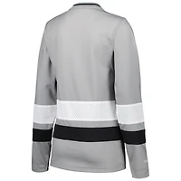 Women's Mitchell & Ness Silver Las Vegas Raiders Big Face 7.0 Long Sleeve Jersey T-Shirt