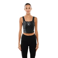 Women's New Era Black/Gray Las Vegas Raiders Reversible Cropped Sport Classics Tank Top