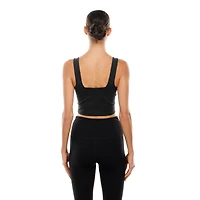 Women's New Era Black/Gray Las Vegas Raiders Reversible Cropped Sport Classics Tank Top