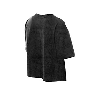Women's New Era Black Las Vegas Raiders Boxy Cropped Sport Night Mineral Wash T-Shirt
