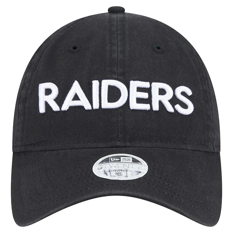 Casquette ajustable Cece 9TWENTY noire des Las Vegas Raiders de New Era pour femme