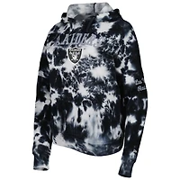 Chandail à capuchon en polaire teint par nuages ​​des Las Vegas Raiders de New Era pour femme, noir