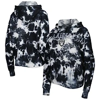 Chandail à capuchon en polaire teint par nuages ​​des Las Vegas Raiders de New Era pour femme, noir