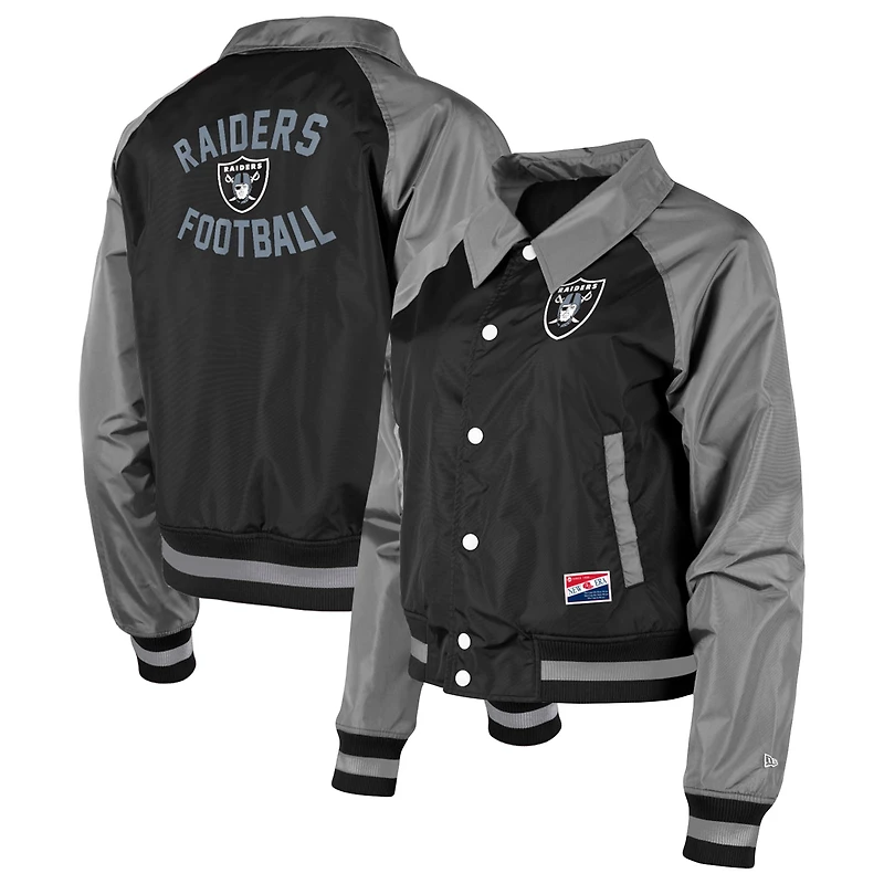 Veste noire à boutons-pression Las Vegas Raiders Coaches New Era pour femme