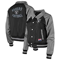 Veste noire à boutons-pression Las Vegas Raiders Coaches New Era pour femme