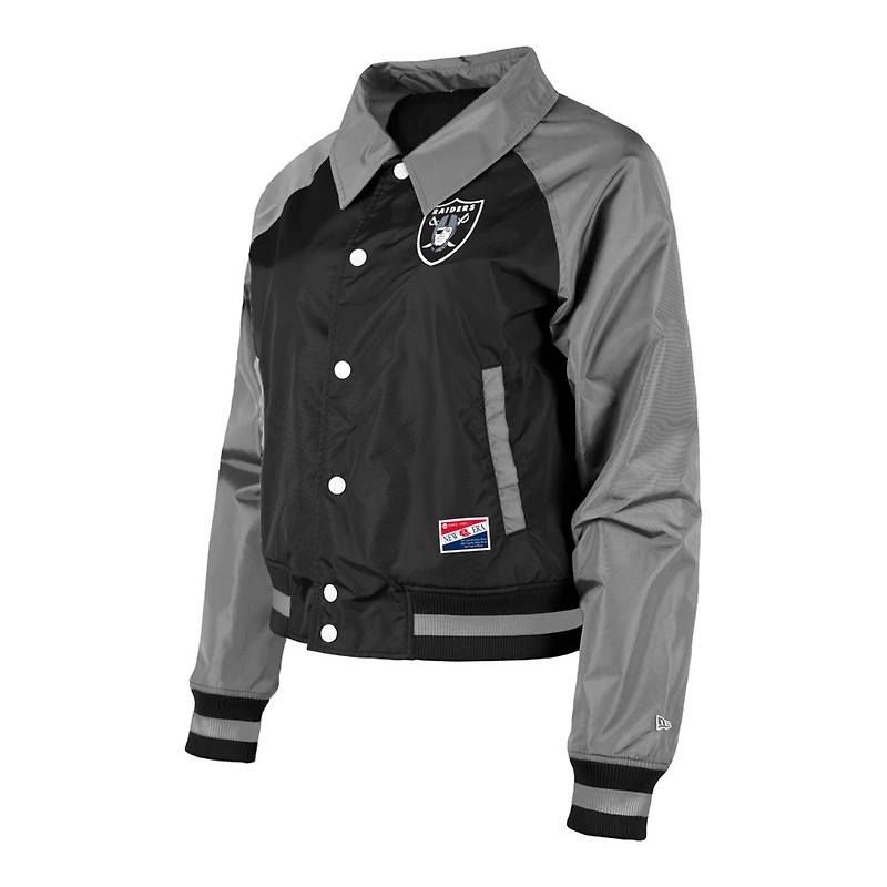 Veste noire à boutons-pression Las Vegas Raiders Coaches New Era pour femme