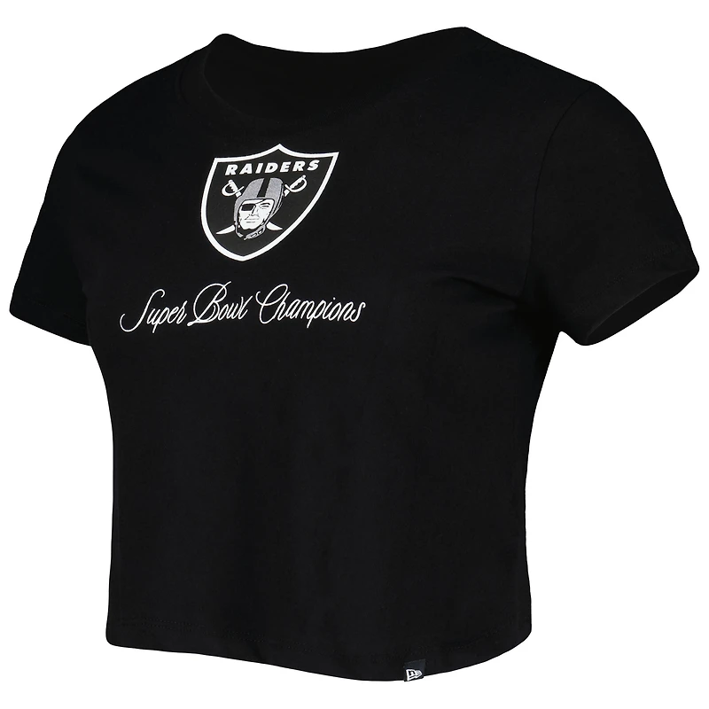 T-shirt New Era noir Las Vegas Raiders Historic Champs pour femme