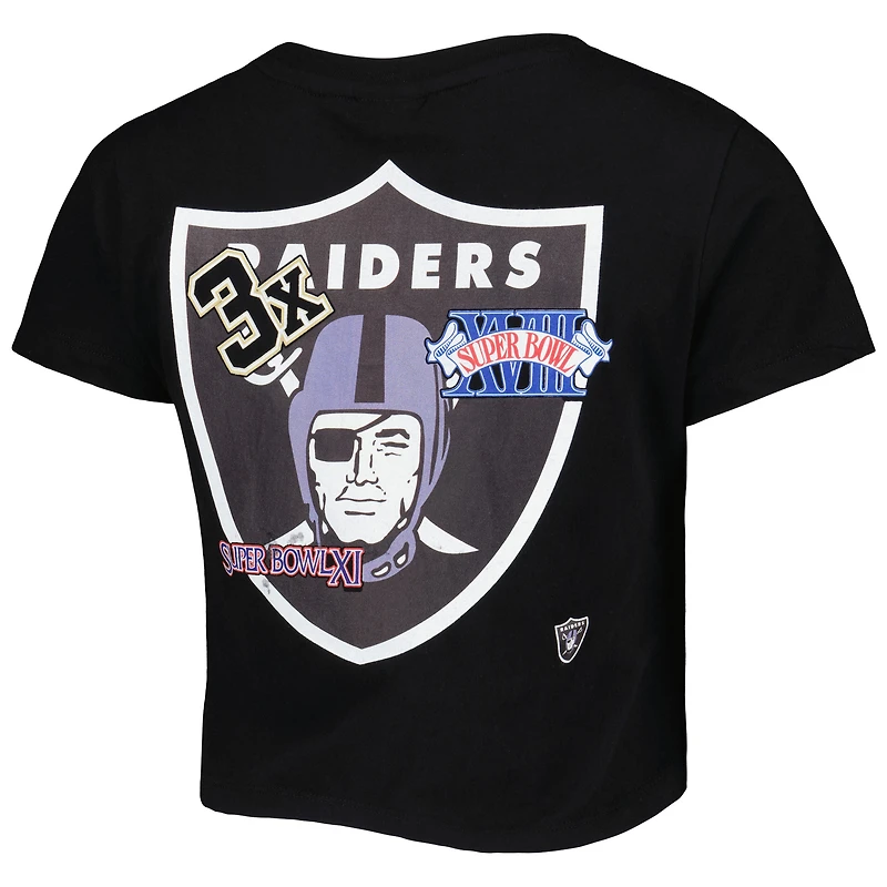 T-shirt New Era noir Las Vegas Raiders Historic Champs pour femme