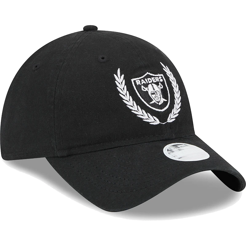 Casquette réglable New Era Las Vegas Raiders Leaves 9TWENTY noire pour femme