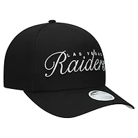 Casquette ajustable New Era noire métallisée 9FORTY M-Crown A-Frame pour femme des Las Vegas Raiders