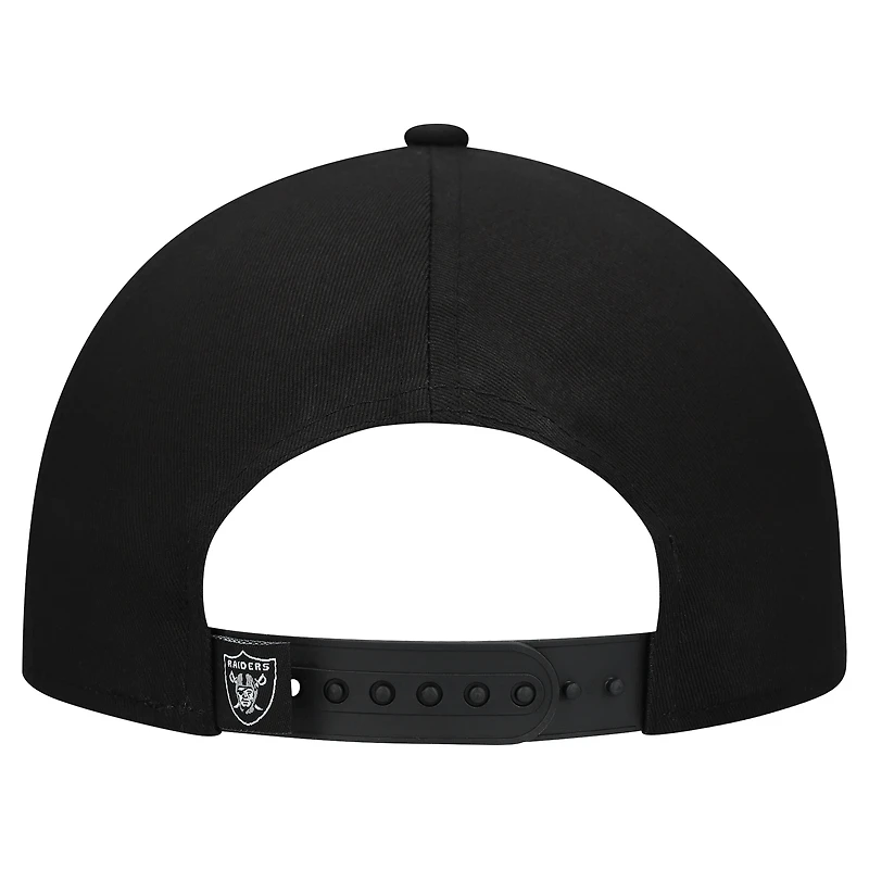Casquette ajustable New Era noire métallisée 9FORTY M-Crown A-Frame pour femme des Las Vegas Raiders
