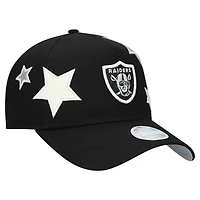 Casquette ajustable New Era noire Las Vegas Raiders Stardom A-Frame 9FORTY pour femme