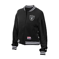 Women's New Era  Black Las Vegas Raiders Throwback Fleece Full-Snap Jacket