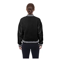 Women's New Era  Black Las Vegas Raiders Throwback Fleece Full-Snap Jacket
