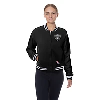 Women's New Era  Black Las Vegas Raiders Throwback Fleece Full-Snap Jacket
