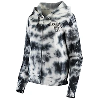 Sweat à capuche zippé en molleton noir Las Vegas Raiders New Era pour femme