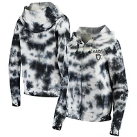 Sweat à capuche zippé en molleton noir Las Vegas Raiders New Era pour femme