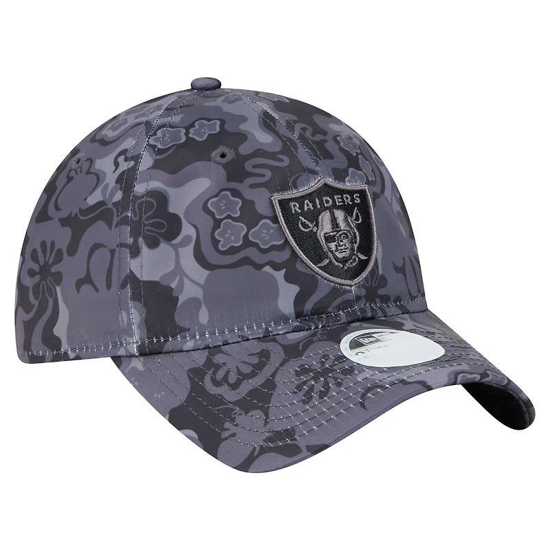 Casquette ajustable Trippy 9TWENTY noire New Era pour femme des Las Vegas Raiders