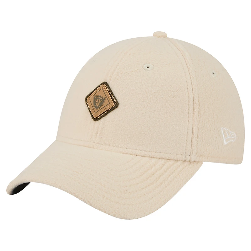 Women's New Era Cream Las Vegas Raiders Comfy 9FORTY Adjustable Hat