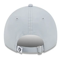 Women's New Era Gray Las Vegas Raiders Main Core Classic 2.0 9TWENTY Adjustable Hat