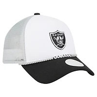 Women's New Era White/Black Las Vegas Raiders Friendship Bracelet 9FORTY Adjustable Hat