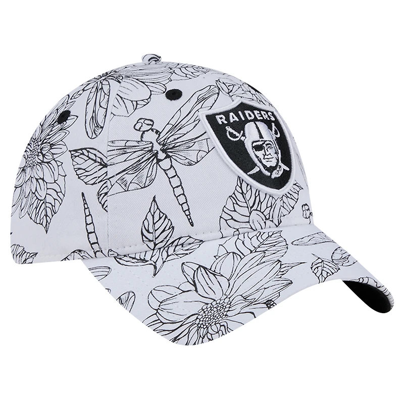 Casquette ajustable Dakota 9TWENTY Las Vegas Raiders New Era pour femme, blanche