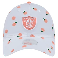 Casquette ajustable 9TWENTY blanche à motif de fruits des Las Vegas Raiders de New Era pour femme