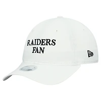 Casquette ajustable 9TWENTY blanche New Era pour femme, motif supporter des Las Vegas Raiders